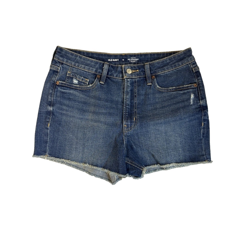 Old Navy Women's 10 Sexy OG Straight High Rise Denim Cut Off Shorts Distressed